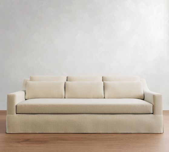 York Slope Arm Deep Seat Slipcovered Sofa (60"-108") | Pottery Barn (US)