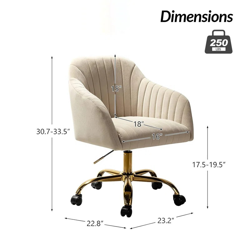 Adan Modern Velvet Task Chair withWood Frame and Back | Wayfair North America