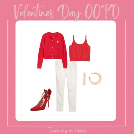 I am a sucker for a matching set! How cute is this matching sweater set for Valentine’s Day? And I love it paired with white jeans and heels. Personally, I love wearing white in the winter time. Do you have a preference? 

Valentine’s Day cropped sweater set white jeans red heels 

#LTKunder50 #LTKSeasonal #LTKstyletip