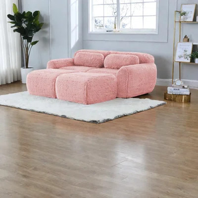 Luxurious Plush Pink Sofas, No Assembly, Anti-slip, For Home | Wayfair North America