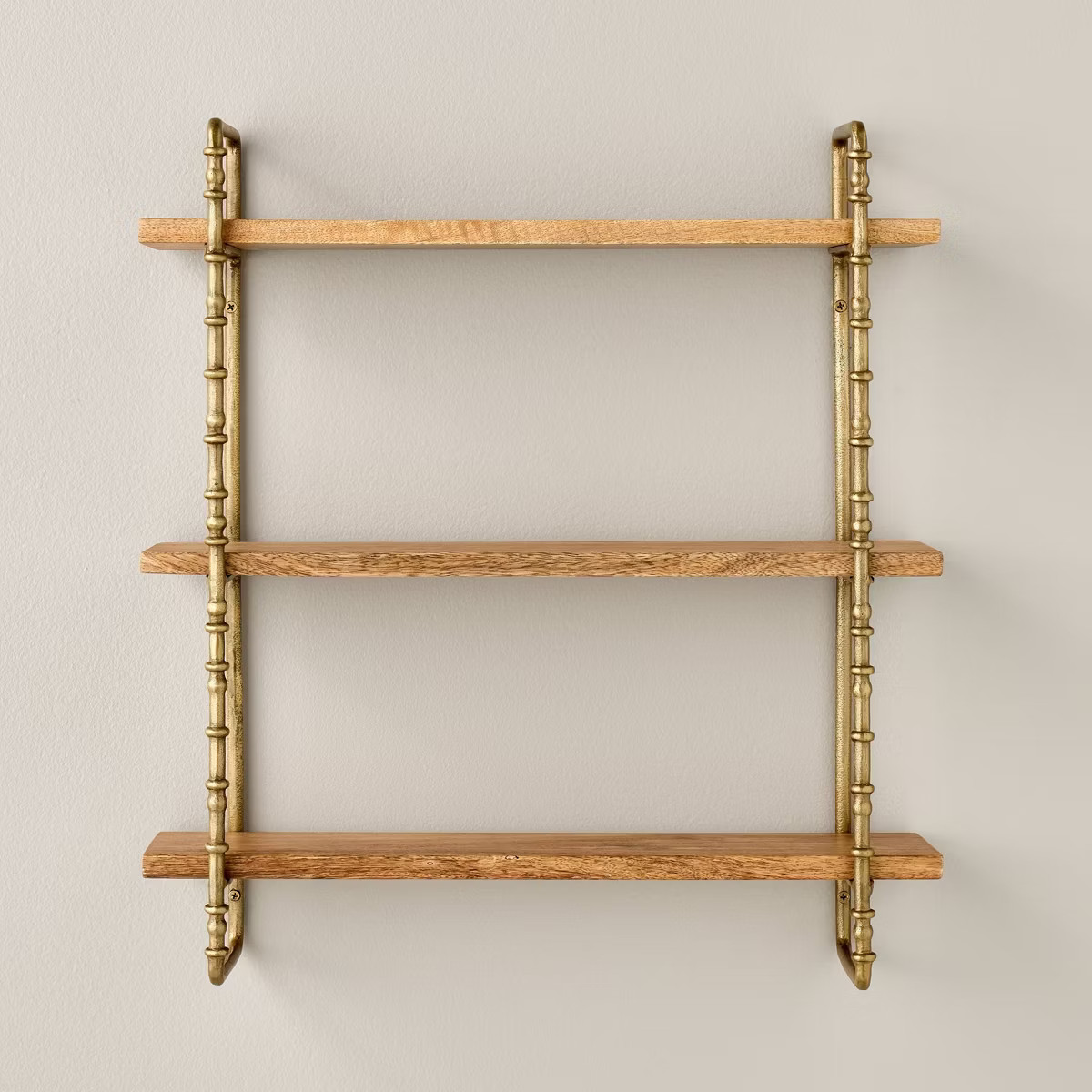 Turned Brass and Wood Wall Shelf - Hearth & Hand™ with Magnolia | Target
