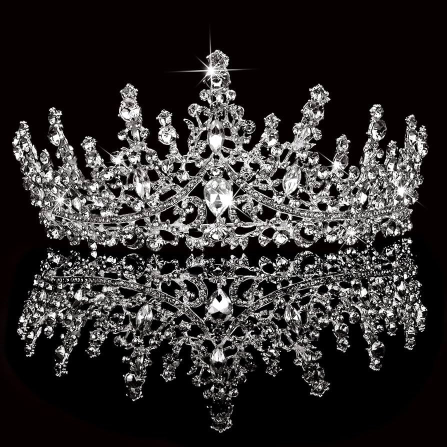 TOBATOBA Silver Wedding Crystal Tiaras and Crowns for Women, Bride Royal Queen Headband Princess ... | Amazon (US)