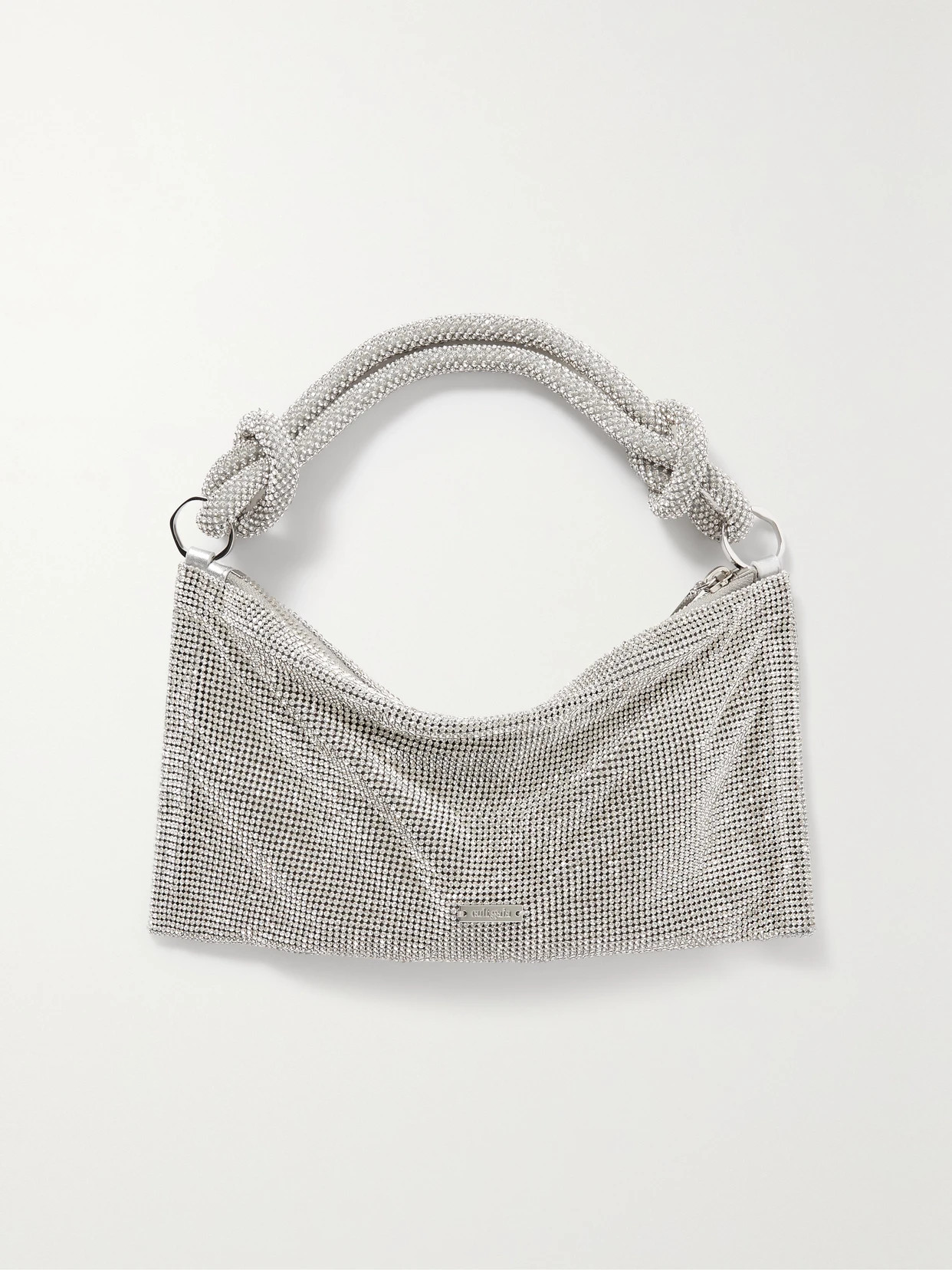 Cult Gaia - Hera Nano Crystal-embellished Knotted Satin Shoulder Bag - Silver | NET-A-PORTER (US)