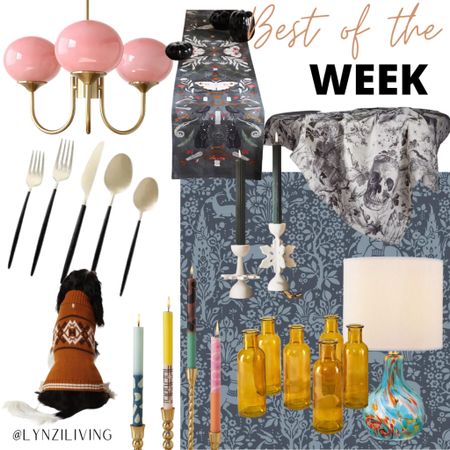 Best of the Week - all of the most clicked items of last week 

Home decor, home decorations, pink chandelier, mid century modern chandelier, champagne flatware, black stemmed flatware, brown dog sweater, fair isle dog sweater, Macy’s finds, Wayfair finds, Wayfair chandelier, colorful taper candles, Anthropologie home, amber bottles, amber vases, colorful table lamp, white candle holder, snowflake candle holder, pottery barn finds, skull toile tablecloth, Halloween tablecloth, Halloween table runner, animal wallpaper, Scandinavian wallpaper, nursery wallpaper 

#LTKfindsunder50 #LTKfindsunder100 #LTKhome