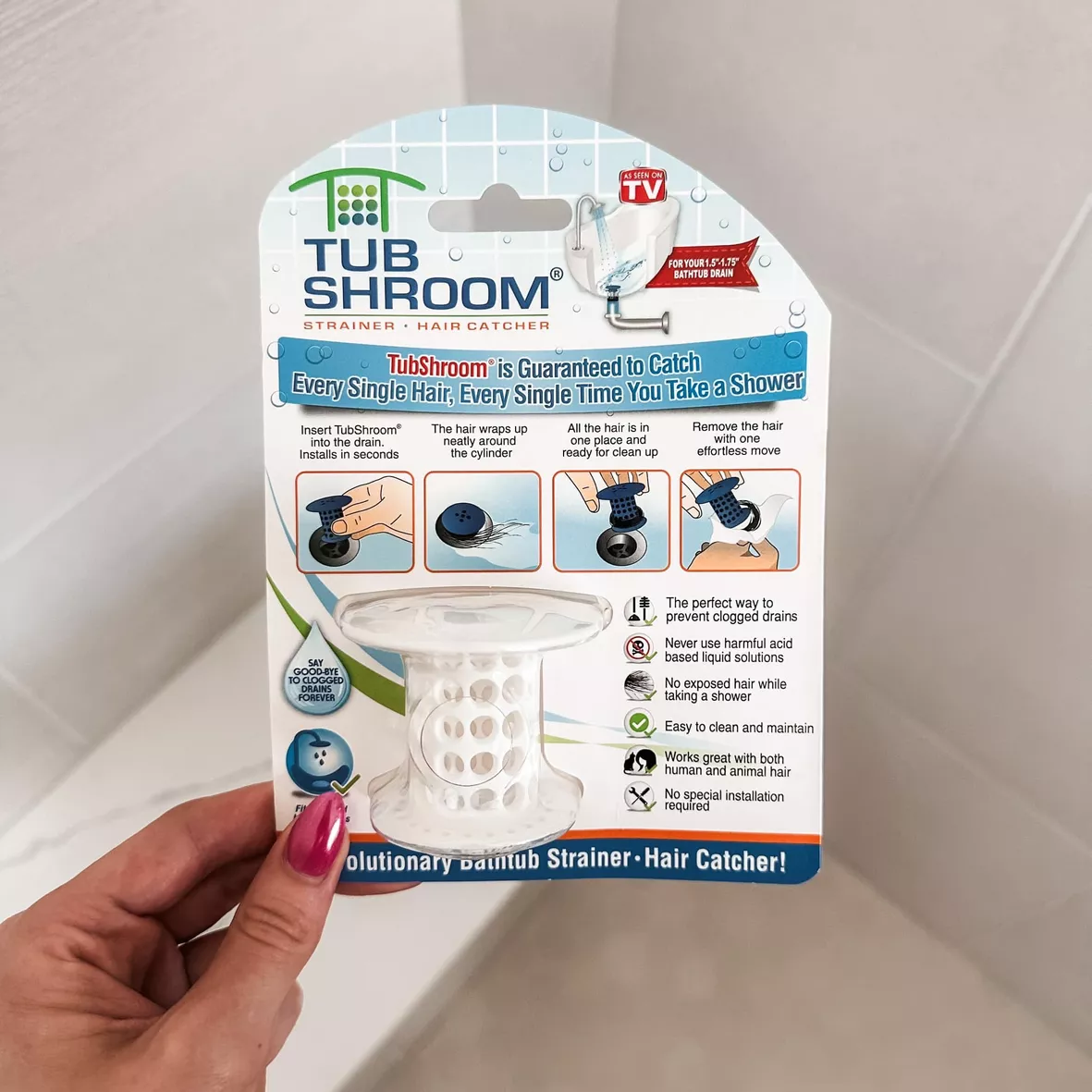 TubShroom Shower Strainer: Get Rid of Hair in Your Drain