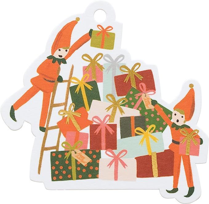 Amazon.com : Rifle Paper Co. Pack of 8 Elves Die-Cut Gift Tags for Holiday Gifts, Includes Festiv... | Amazon (US)