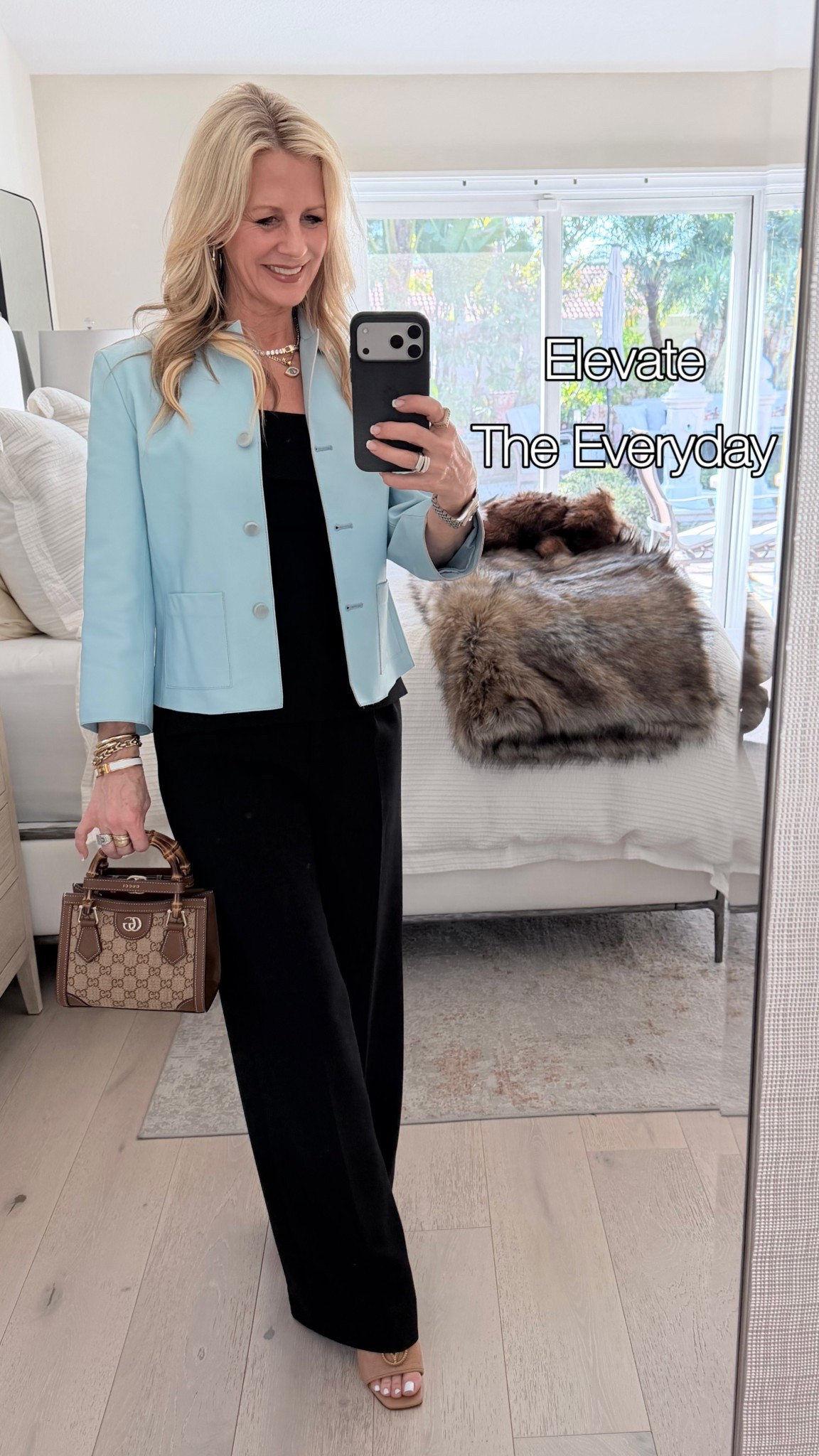 Spring layering done right. A chic cropped leather pastel jacket instantly elevates a classic black outfit. Polished, timeless, and perfect for meetings or lunch dates. Linking my look and similar pieces. 

#LTKootd #LTKOver40 #LTKWorkwear