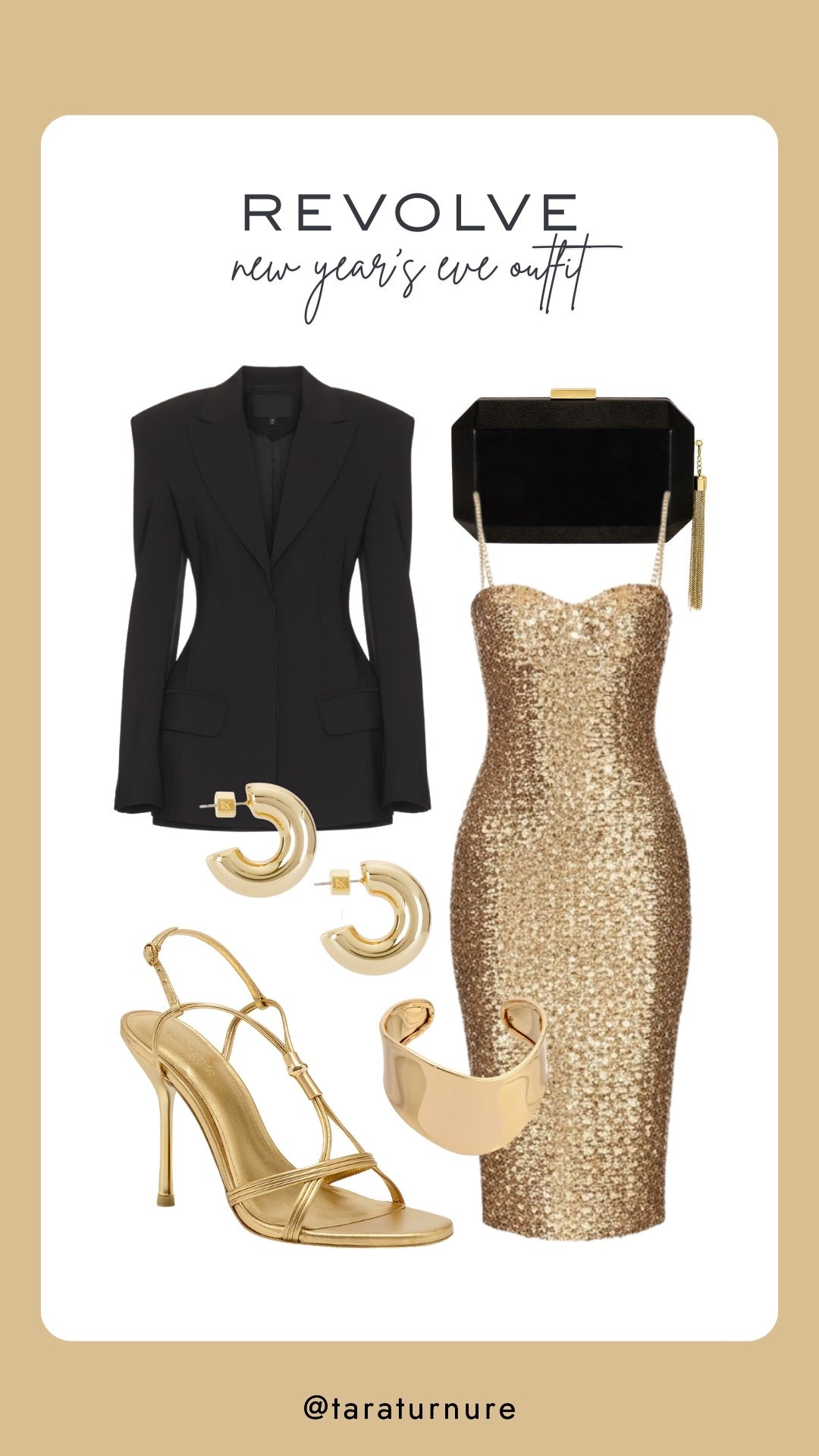 A classic black blazer layered over a gold sequin dress for the perfect mix of polished and party-ready. Finished with gold heels and statement accessories for an effortless NYE look that works for dinners, parties, or a night out.

#NewYearsEveOutfit #NYEStyle #RevolveStyle #HolidayOutfits #PartyOutfit #SequinDress #BlazerStyle #EveningLook #LTKHoliday #LTKStyle #LTKFinds



#LTKSeasonal #LTKootd #LTKHoliday