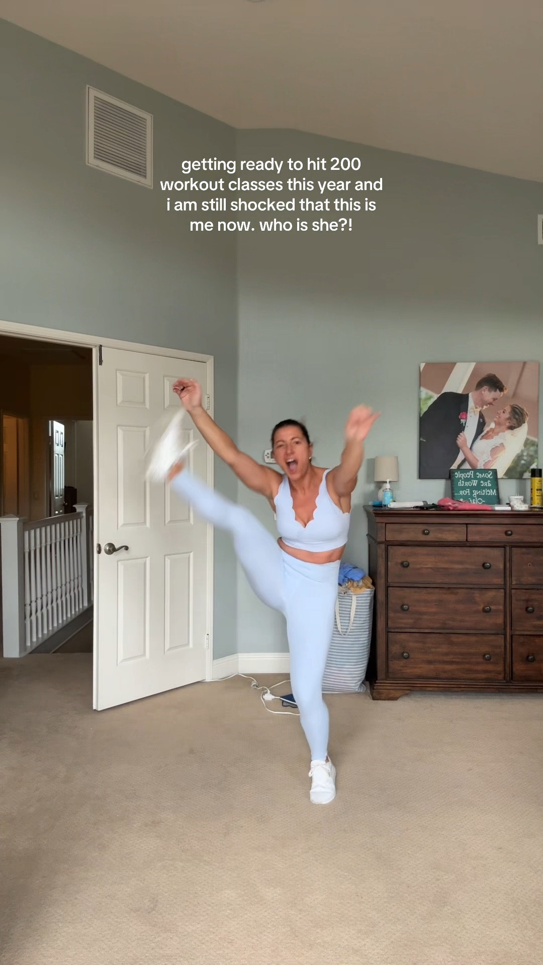  hit 200 camps in 2025 today!!! color is heavenly blue 🤍

sizing stats:
5’3”
145 pounds
small in both pieces

wiskii active set, wiskii heavenly blue, matching workout set, buttery soft leggings, high waisted leggings small fit, wiskii sports bra scallop edge, activewear for moms, cute gym outfit, comfy workout outfit, best leggings for short girls, gym outfit inspo, everyday athleisure, pastel activewear, amazon activewear dupe, soft workout set for women, gym outfit ideas 2025, wiskii active review, blue matching set women

#LTKmomlife #LTKselfcare #LTKfitnessgoals