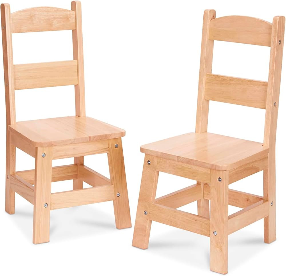 Melissa & Doug Wooden Chairs, Set of 2 - Blonde Furniture for Playroom - Kids Wooden Chairs, Chil... | Amazon (US)