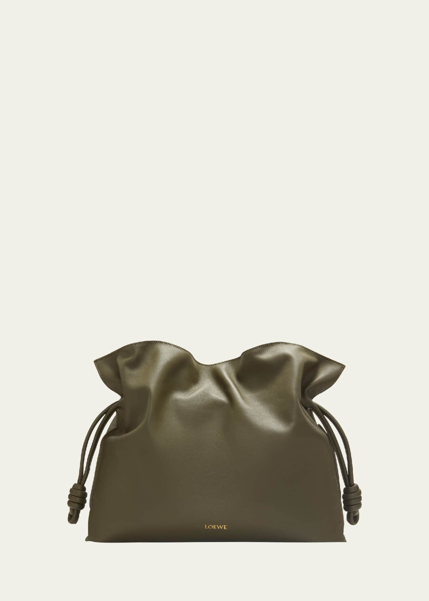 Loewe Flamenco Large Clutch Bag in Napa Leather with Golden Foil Anagram | Bergdorf Goodman