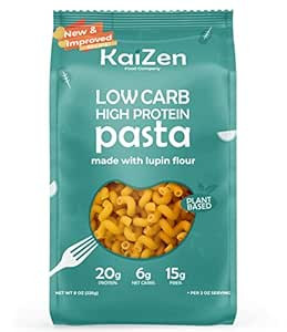Kaizen Low Carb Pasta - High Protein, Keto Friendly, Plant Based, Made with High Fiber Lupin Flou... | Amazon (US)
