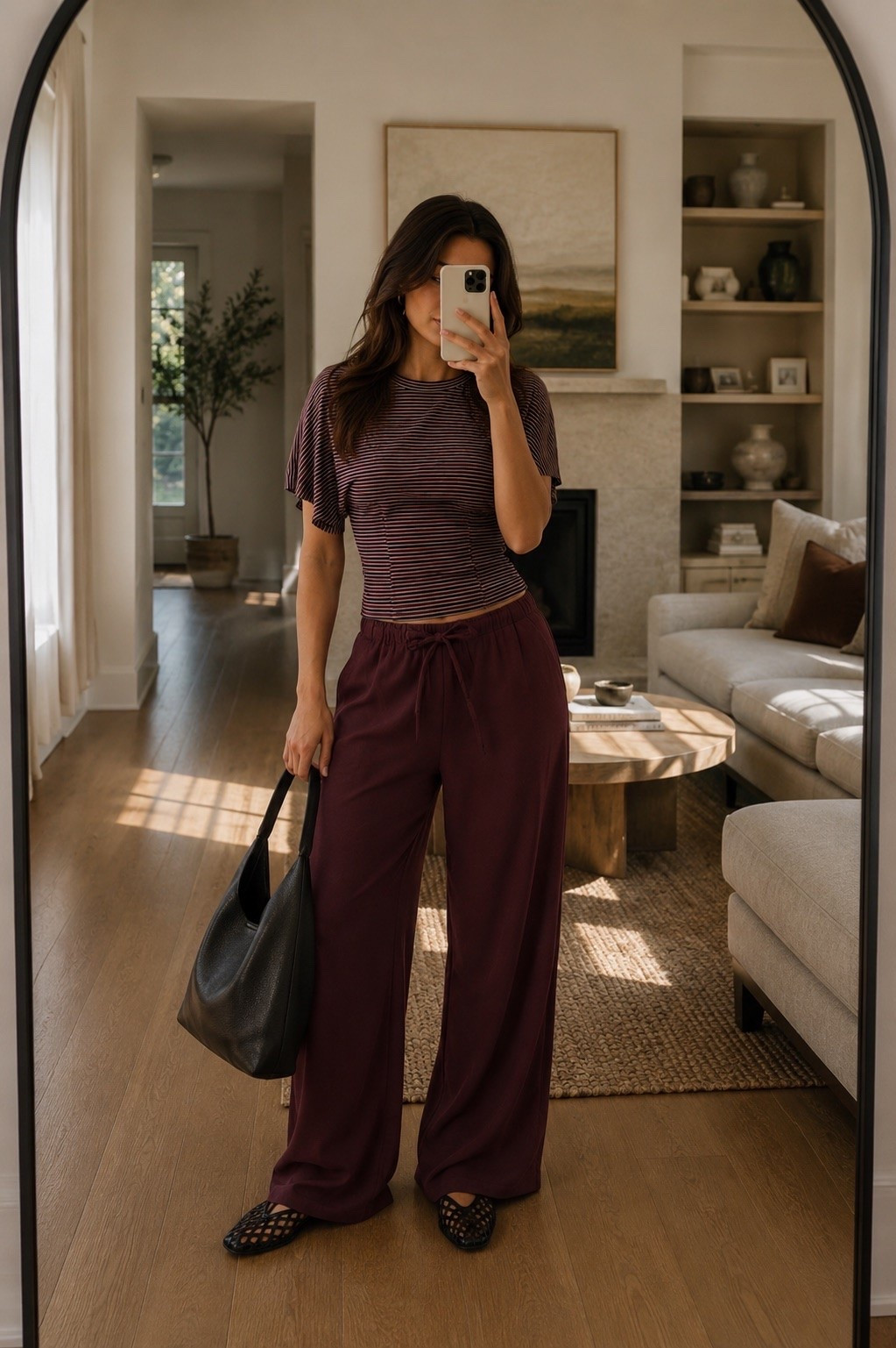 Aritzia vibes without the Aritzia price tag. 🤎✨ This elevated neutral look is giving effortless cool-girl style—from the flattering striped tee to the flowy wide-leg pants and chic accessories. The perfect outfit for coffee runs, casual dinners, or everyday wear… and it’s all for less. Everything is linked in my LTK!

#LTKSaleAlert #LTKSeasonal #LTKootd