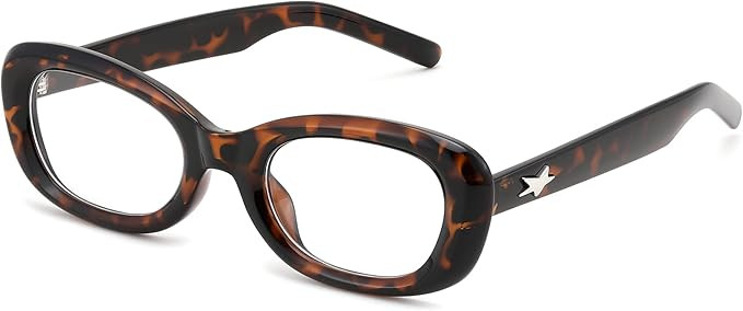 FEISEDY Retro Oval Blue Light Blocking Glasses for Women Nerd Fake Glasses Y2k Small Eyewear Fram... | Amazon (US)