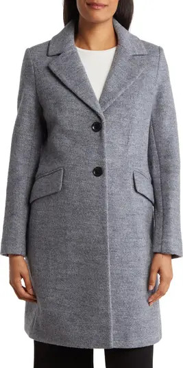 Solid Notch Lapel Felted Coat | Nordstrom Rack