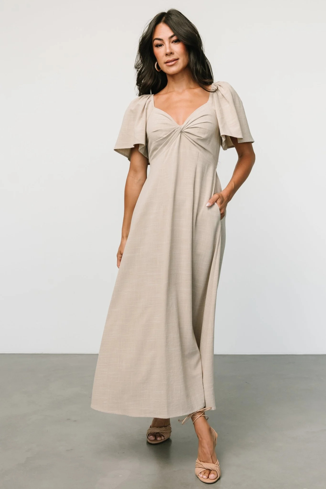 Indie Back Tie Dress | Oatmeal | Baltic Born