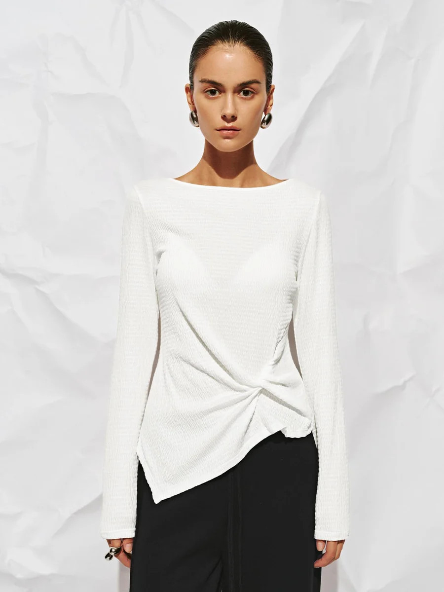 Front Knot Long Sleeve T-Shirts | Urban Revivo