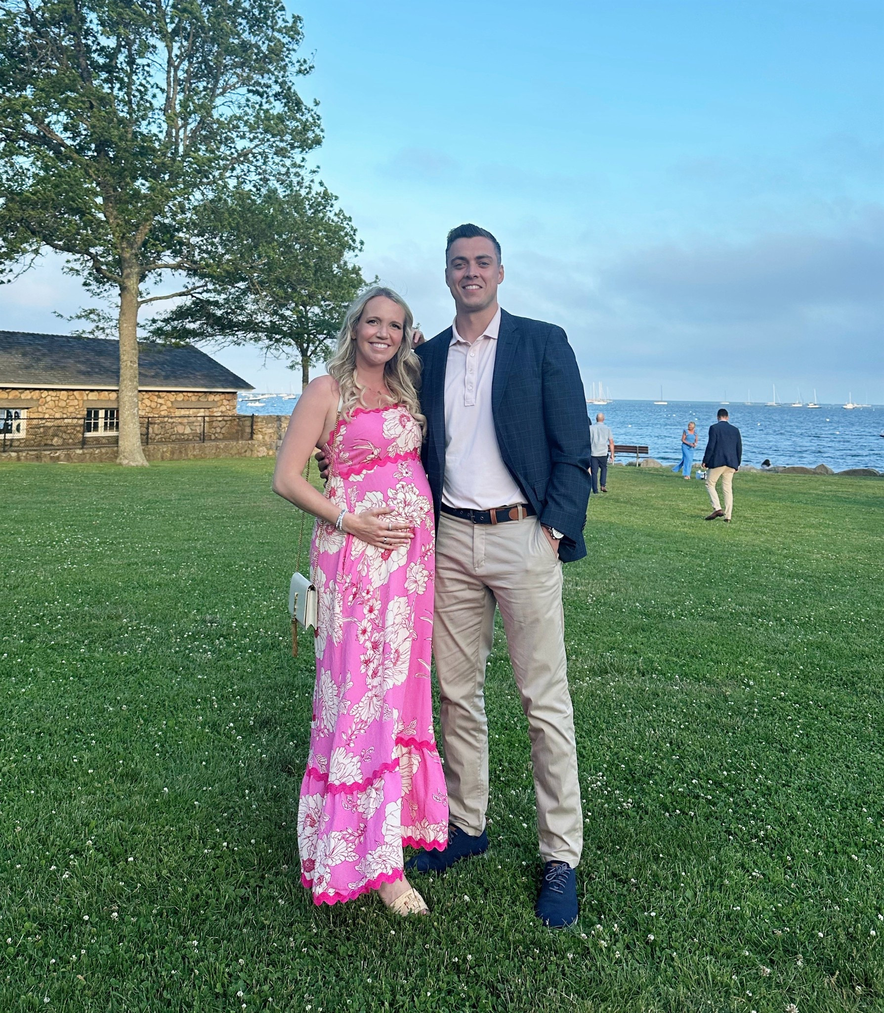 Third trimester summer dress for wedding guest, baby shower, baby girl, rehearsal dinner, or any summer event! Post bump friendly 

#LTKBump #LTKSeasonal #LTKWedding