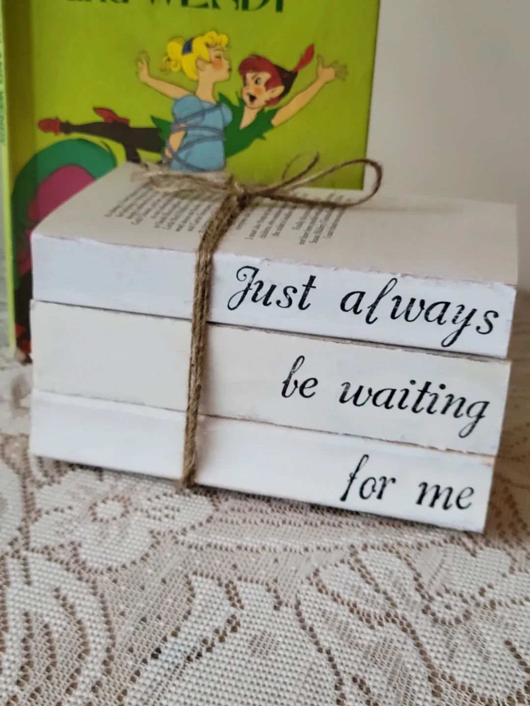 Just Always Be Waiting for Me Peter Pan Inspired Book Stack - Etsy | Etsy (US)