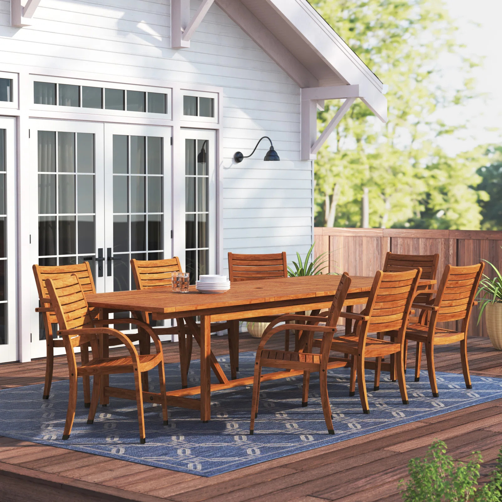 Alyisa Rectangular 8 - Person 118'' Long Dining Set | Wayfair North America