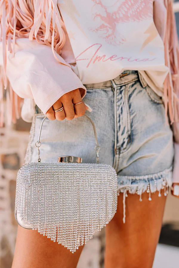 Champagne Life Rhinestone Clutch In Silver • Impressions Online Boutique | Impressions Online Boutique