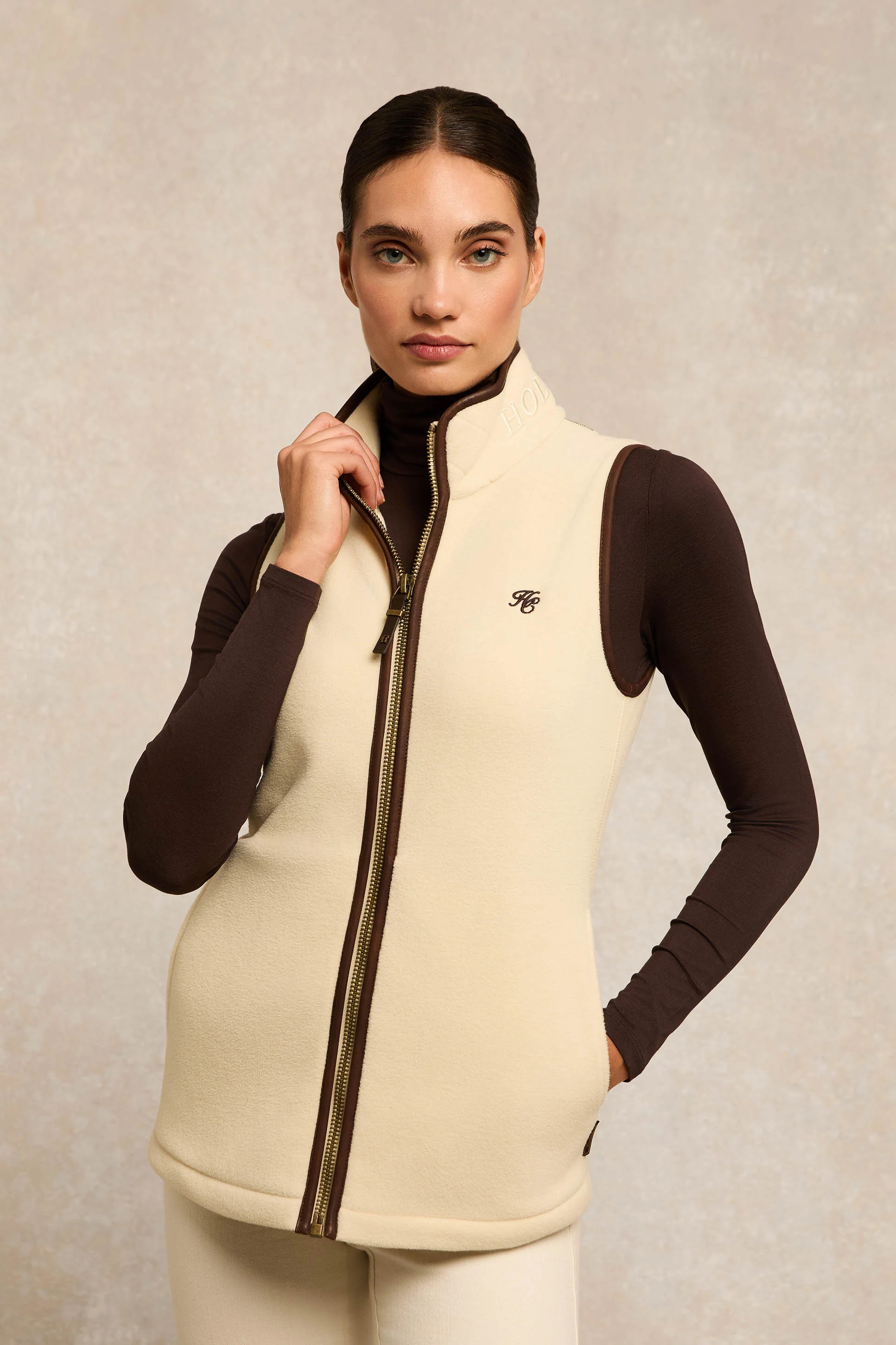 Country Fleece Gilet (Cream) | Holland Cooper