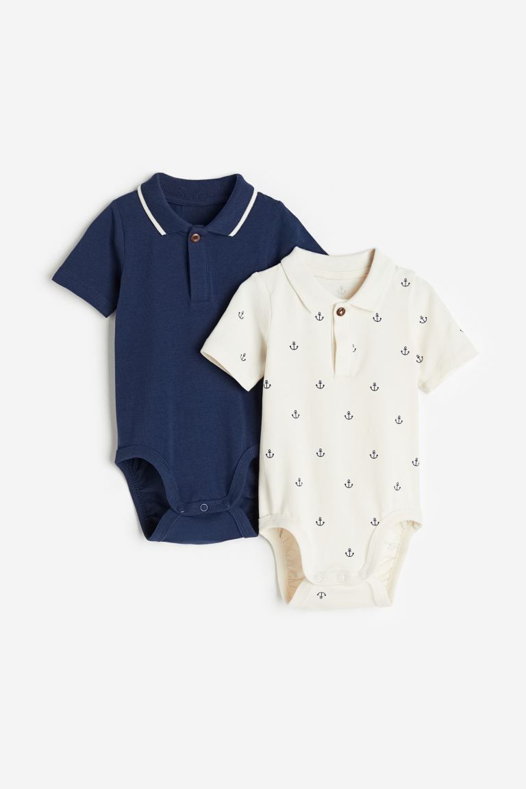 2-pack Bodysuits with Collar | H&M (US + CA)