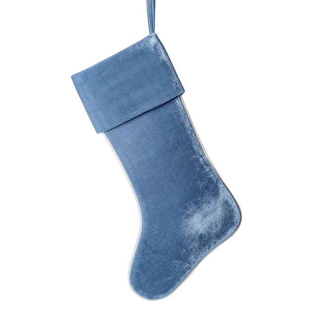 Cailíní Coastal Velvet Christmas Stocking - Dusty Blue | Cailini Coastal