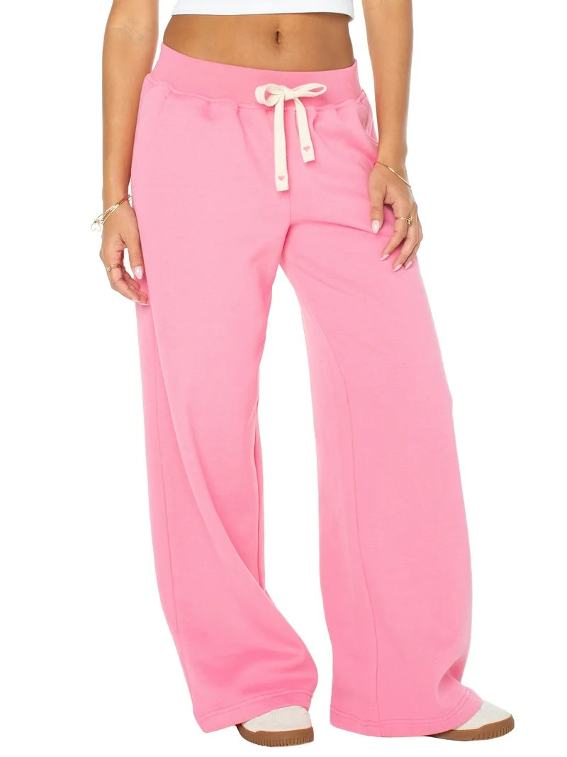 Celebrity Pink Women's and Women's Plus Wide Leg Sweatpants, Sizes XS-4X | Walmart (US)