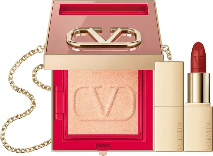 Valentino Go-Clutch Highlighter Nude Edition & Rosso Valentino Mini Lipstick Set | Nordstrom | Nordstrom