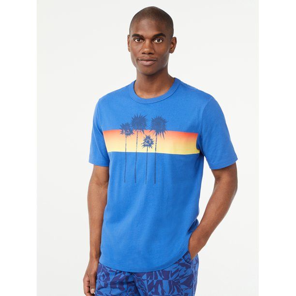 Free Assembly Men's Gradient Palm Graphic Tee with Short Sleeves - Walmart.com | Walmart (US)