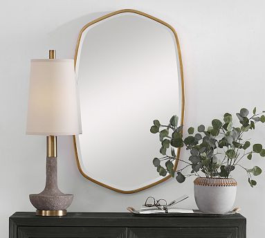 Oceano Gold Frame Wall Mirror | Pottery Barn (US)