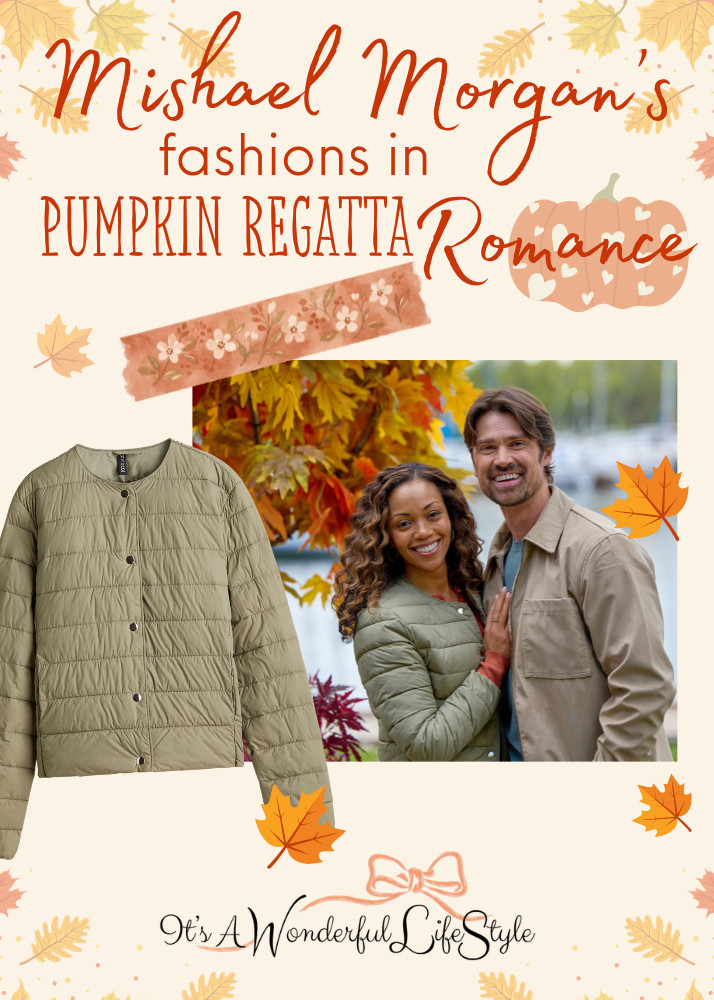 A little romance and a cozy fall movie... Mishael Morgan's lightweight green layer in "Pumpkin Regatta Romance" is so easy to picture with jeans for a crisp autumn afternoon.  

 