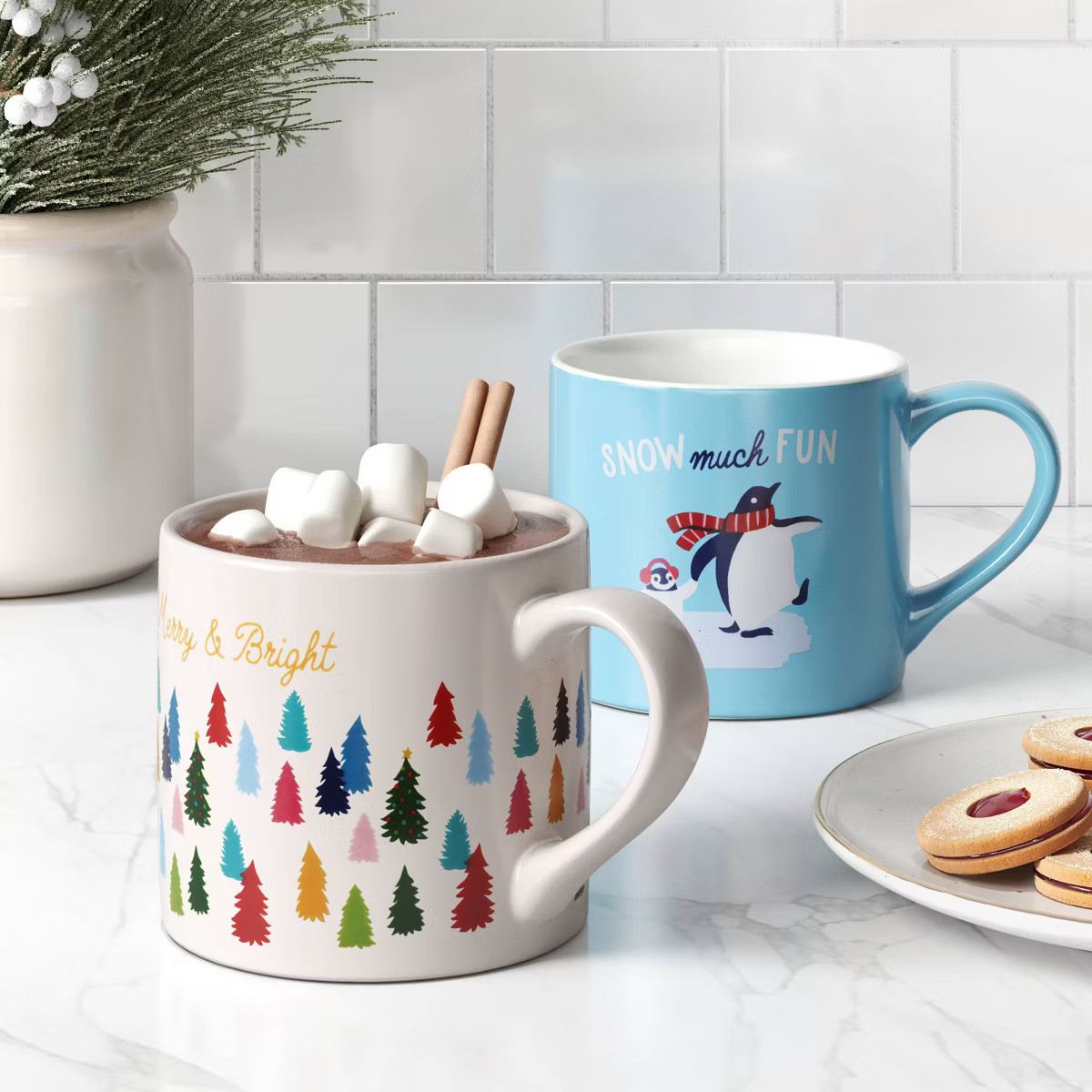 16oz Stoneware Merry and Bright/Christmas Tree Mug - Wondershop™ | Target