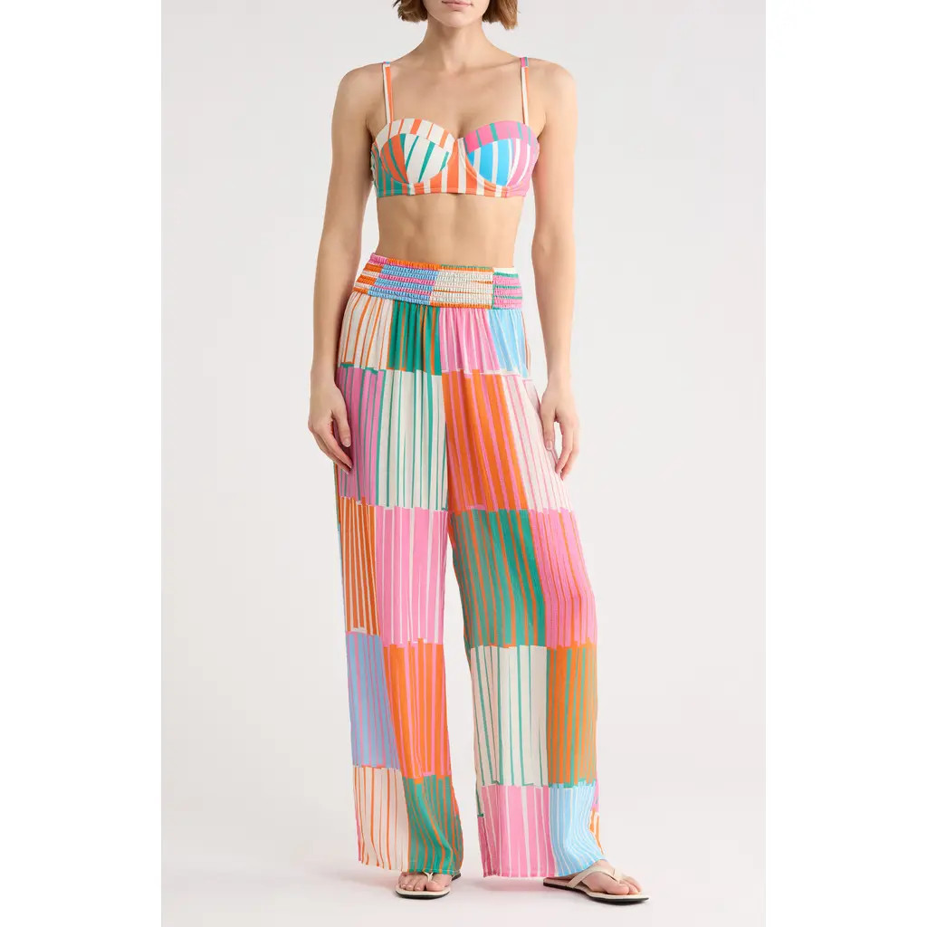 Hutch Eliza Cover-Up Pants in Fuchsia Multi Playful Stripes at Nordstrom Rack, Size Small | Nordstrom Rack