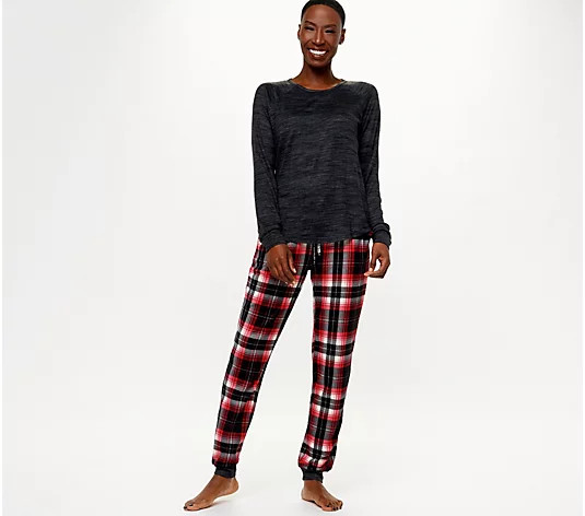 MUK LUKS Women's Regular Butter Knit Matching Pajama Set - QVC.com | QVC
