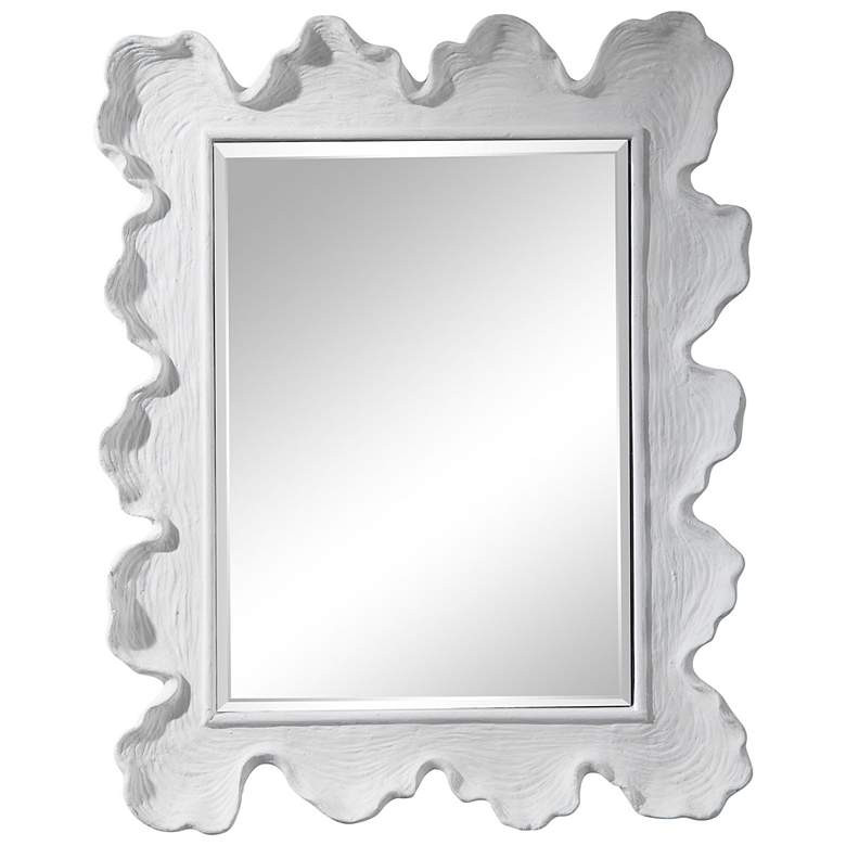 Sea Coral Matte White 27 1/4" x 34 1/4" Vanity Wall Mirror - #78P89 | Lamps Plus | LampsPlus.com