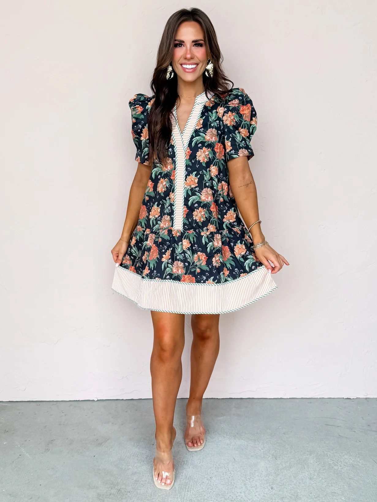 In The Meadow Floral Puff Sleeve Mini Dress | Ruthie Grace