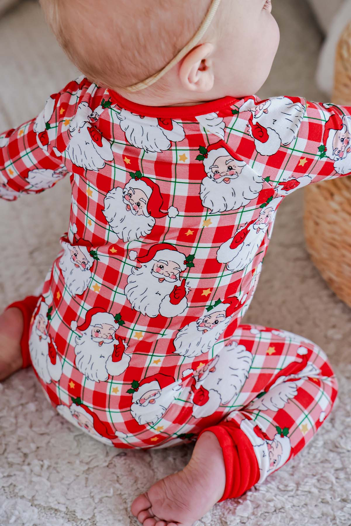 Christmas Bamboo Convertible Zipper Romper | Cozy Claus | Caden Lane