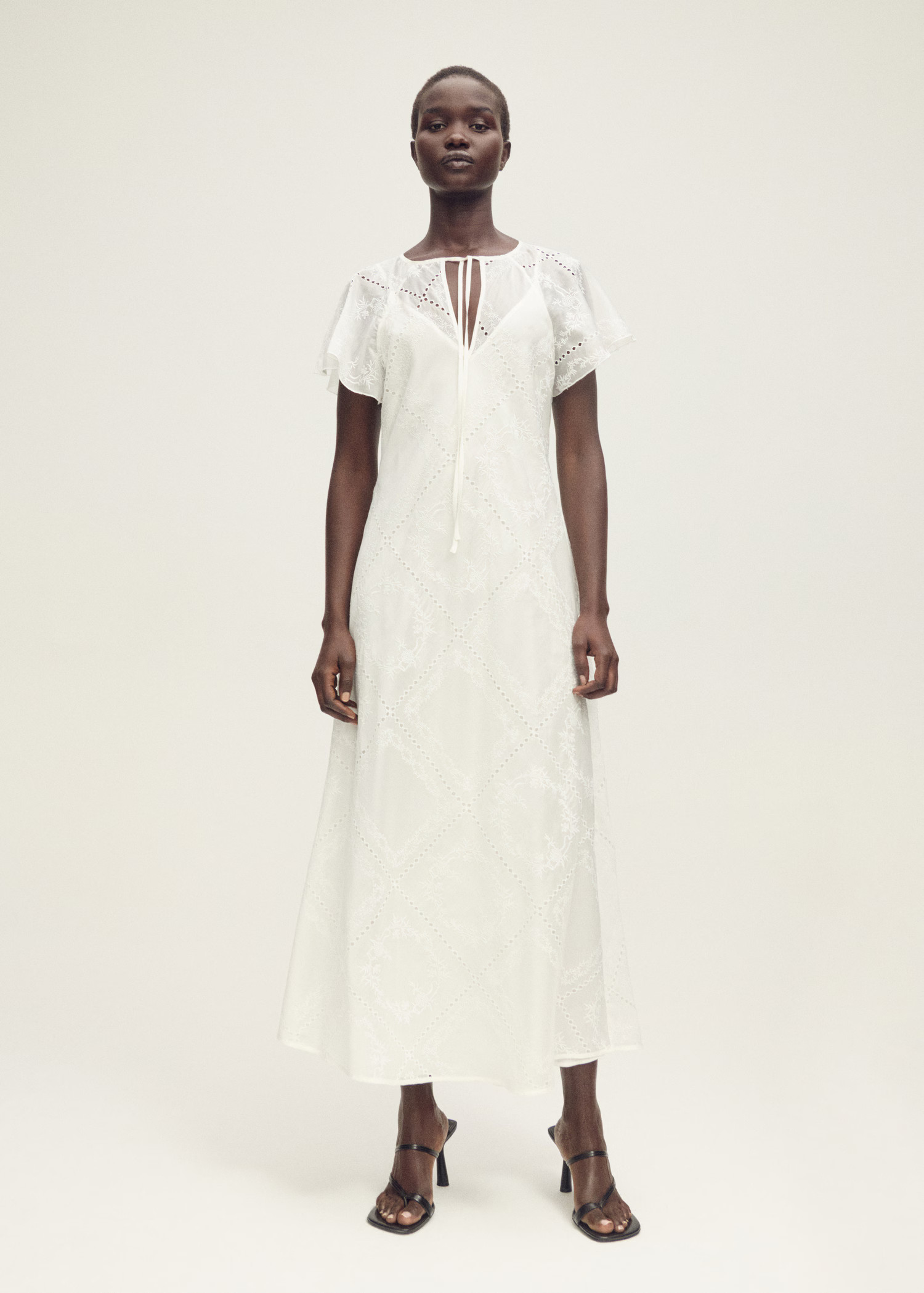 Embroidered dress with openwork details - Women | MANGO USA | Mango (US/MX/AU)