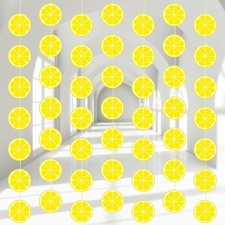 Duraaamo 8 Packs Lemon Party Banner Decorations Graduation Lemonade Bar Decor Lemon Paper Garland... | Amazon (US)