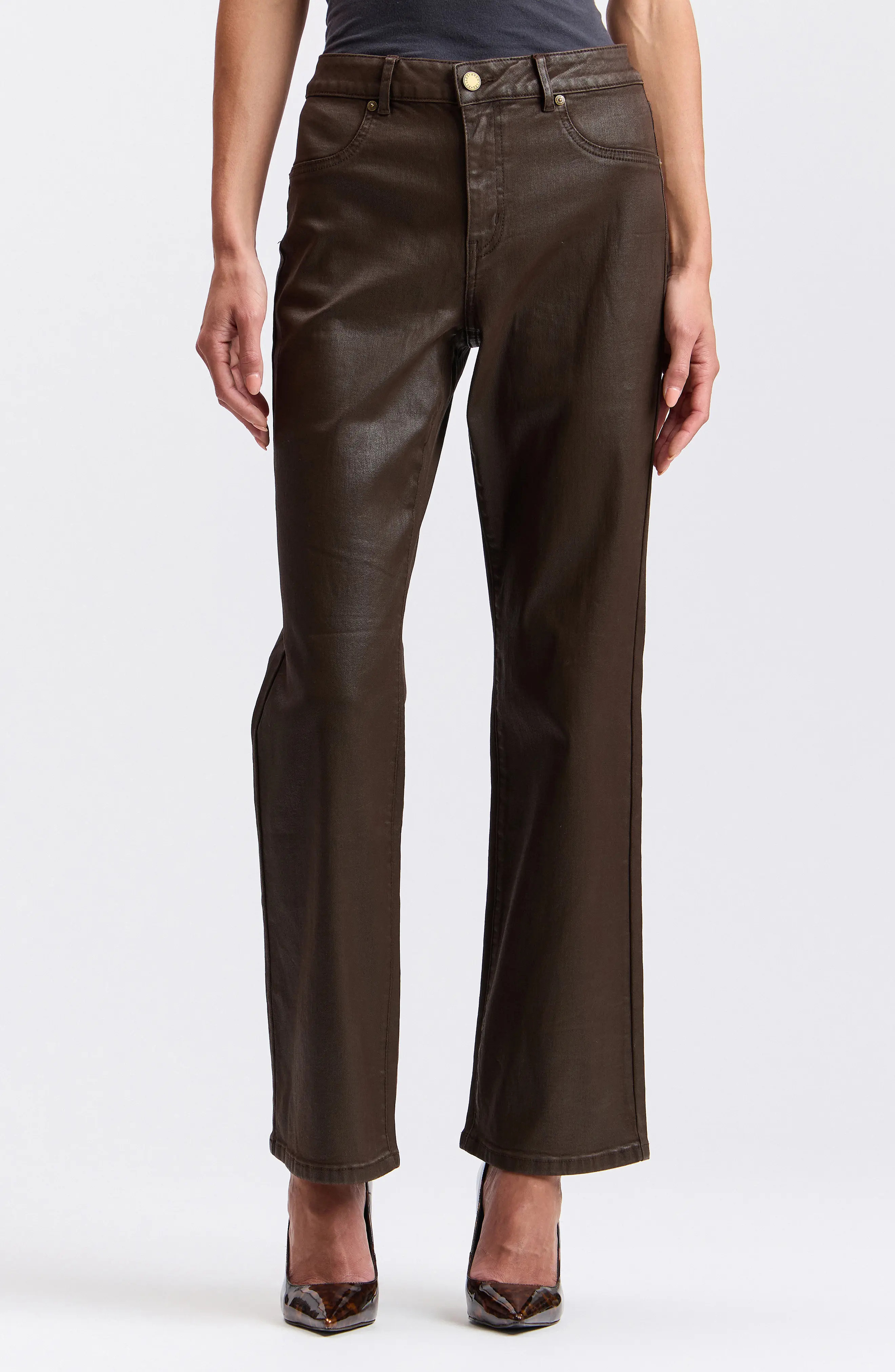 Avec Les Filles Coated High Waist Bootcut Jeans (Women) | Nordstrom | Nordstrom