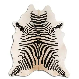 Cowhide Area Rugs PRINTED HAIR ON COWHIDE ZEBRA ON BEIGE 3 - 5 M GRADE B size ( 32 - 45 sqft ) - ... | Bed Bath & Beyond