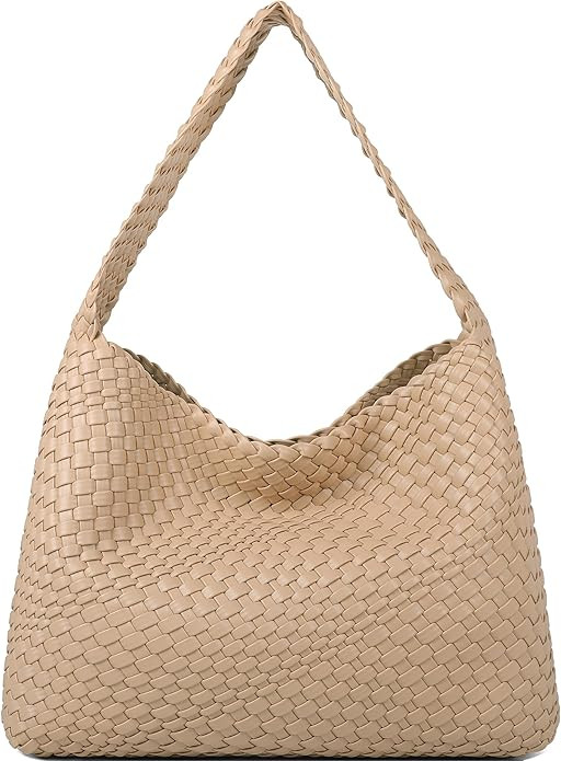 Queenoris Fashion Woven Purse for Women Top-handle Shoulder Bag Soft Summer Hobo Tote Bag | Amazon (US)