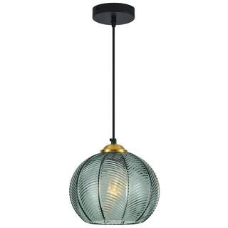 Home Lighting 7. 87in. 1-Light Gray Green-1Pack Glass Globe Pendant Lights for Kitchen Island | The Home Depot