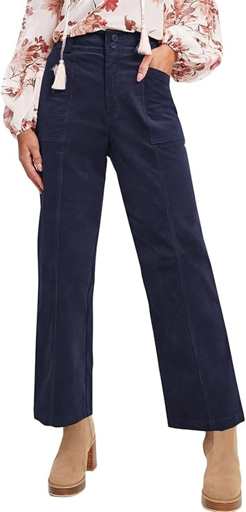 Acelitt Womens Casual Winter Straight Leg Elastic Waist Corduroy Pants with Pockets, S-XXL | Amazon (US)