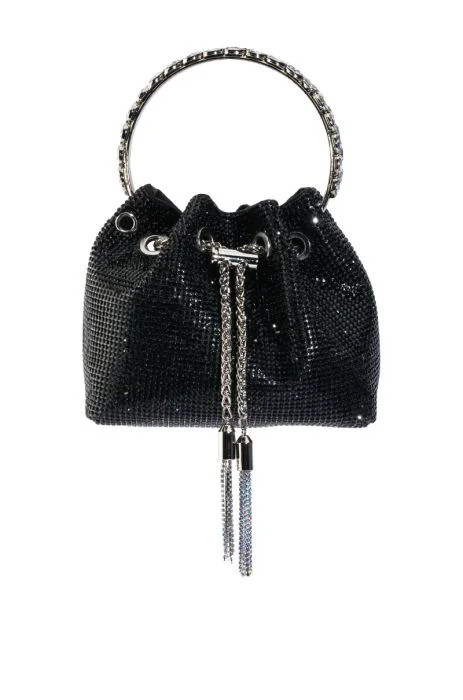 BAD HABIT EMBELLISHED BUCKET BAG IN BLACK | AKIRA
