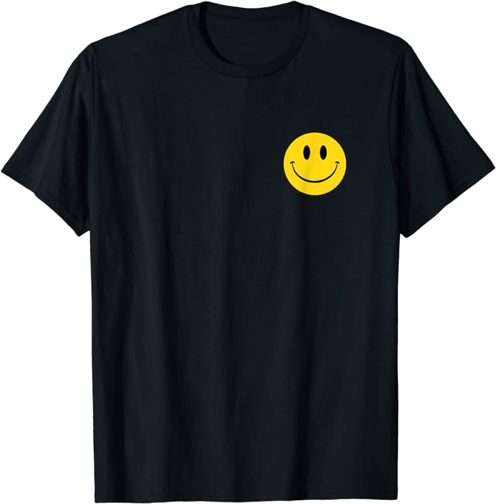 70s Yellow Smile Face Shirt Cute Happy Peace Smiling Face T-Shirt | Amazon (US)