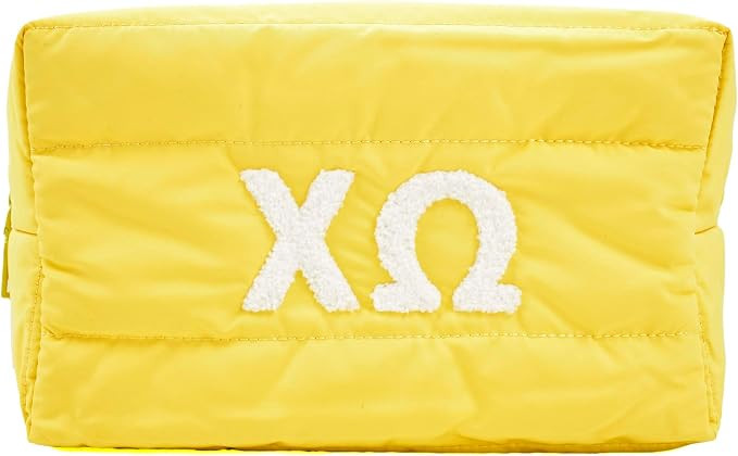 Chi Omega Makeup Bag - Puffer Style with Sorority Letters, Travel Cosmetic Bag with Zipper Closur... | Amazon (US)