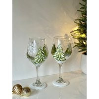 Painted Wine Glasses Winter Trees Snow Snowflakes Mother Of The Groom Gift, 50Th Birthday Gift For Women, Goblet Holiday Wedding | Etsy (US)